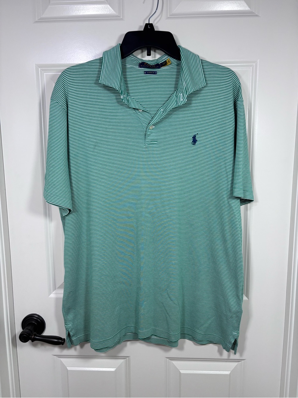 Polo Ralph Lauren Classic Fit Short Sleeve Cotton Polo Men’s L Thin Striped